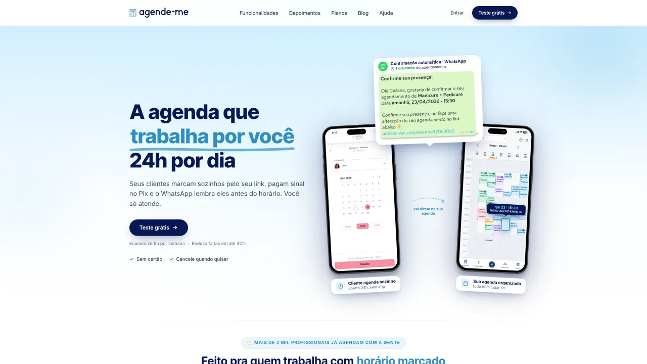 Agende-me — sistema de agendamento online para salão de beleza (agende-me.com)