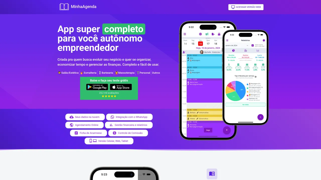 Minha Agenda — sistema de agendamento online para salão de beleza (minhaagendaapp.com.br)